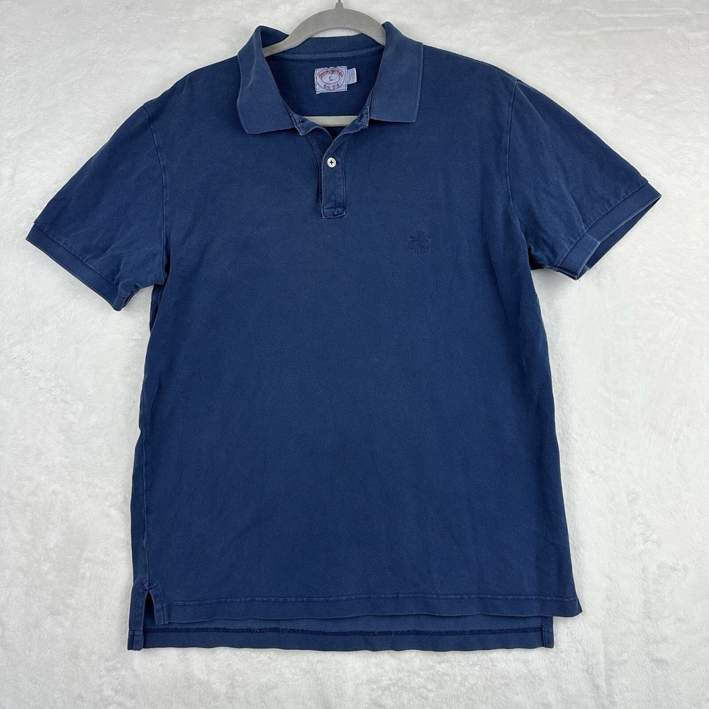 Brooks Brothers Est 1818 Polo Shirt Mens Size L Blue Logo Washed